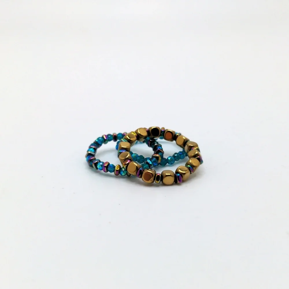 381MIDALANE Colorful Stacked Ring Set